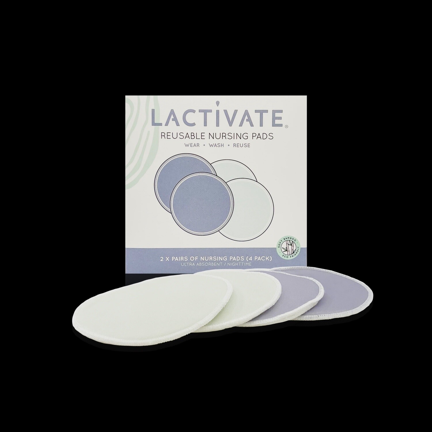 Lactivate® Reusable Night Nursing Pads - 4pk