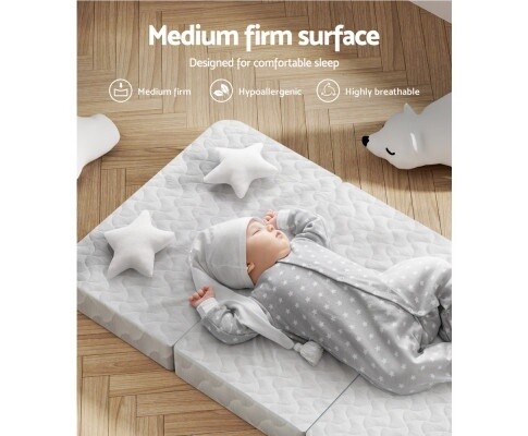Giselle Foldable Mattress Portacot Foam Mattresses Travel Cot Baby Bamboo Cover