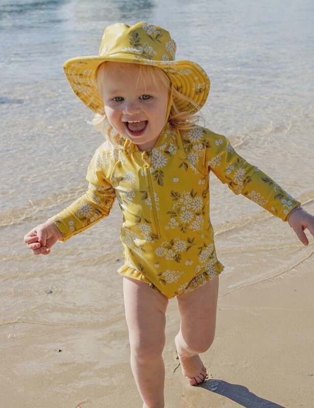 Long Sleeve Swimsuit African Daisy
