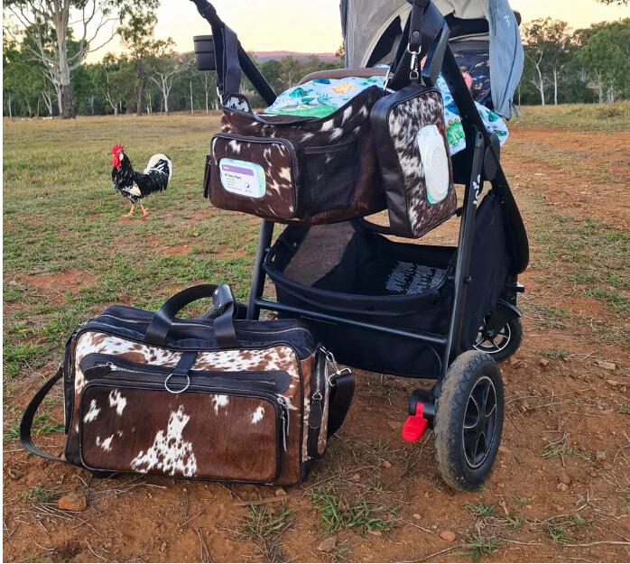 Faith Nappy Bag- Tan         PATTERNS MAY VARY