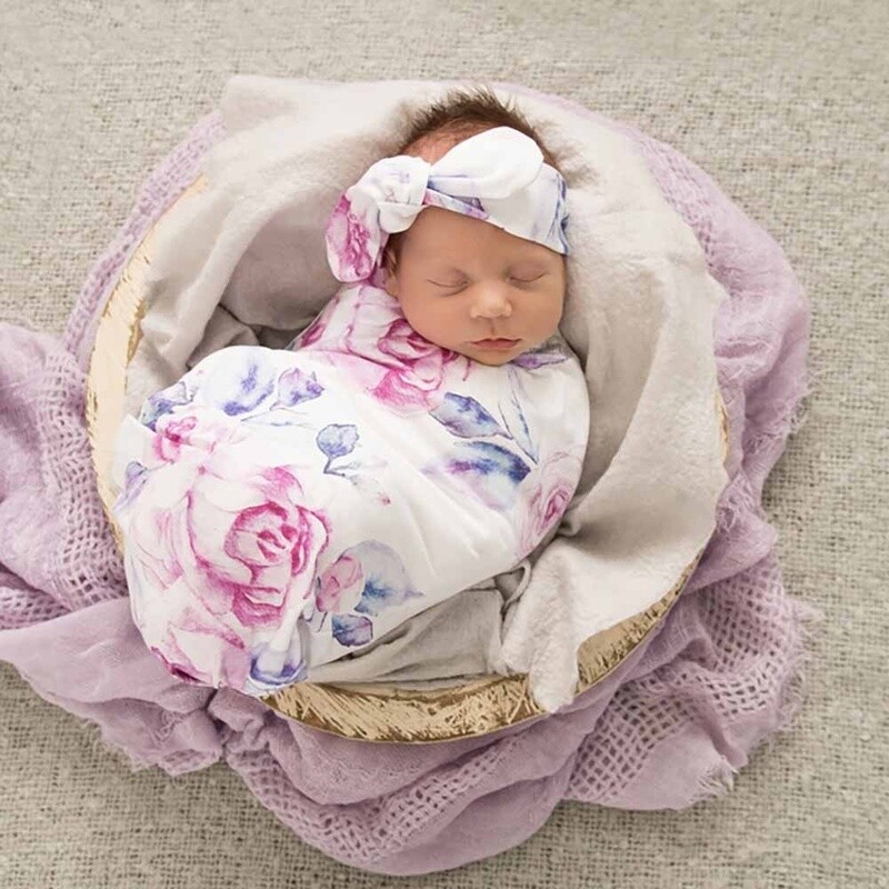 Lilac Skies Snuggle Swaddle &amp; Topknot Set