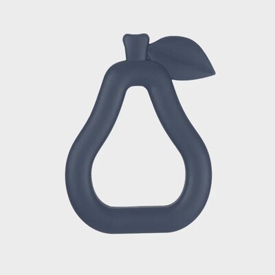 Silicone Pear Teether- Navy