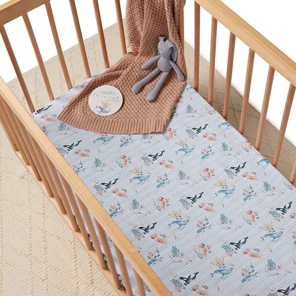 Whale Organic Fitted Cot Sheet