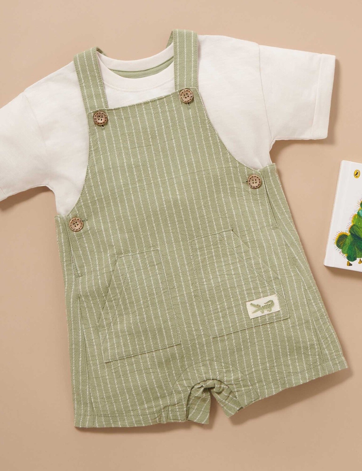 LINEN BLEND OVERALL SET.