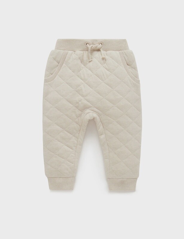 White Quilted Track Pants
