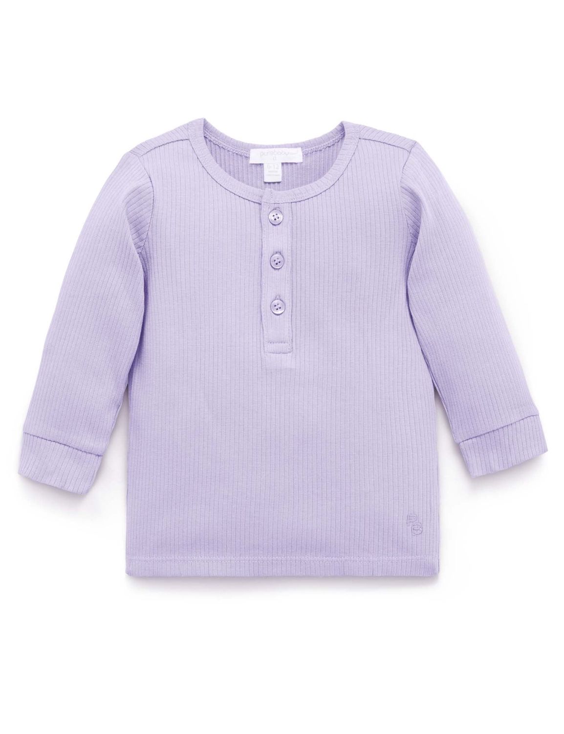 Lilac Rib Henley Tee