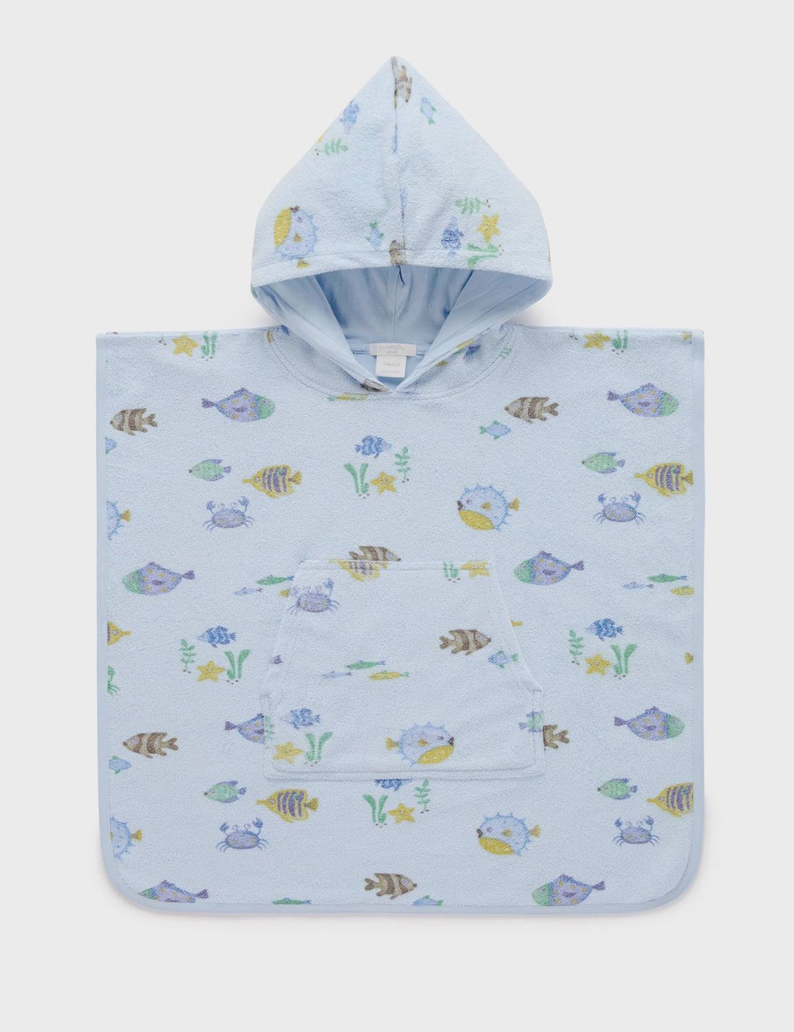 TOWELLING PONCHO- Fishie Print