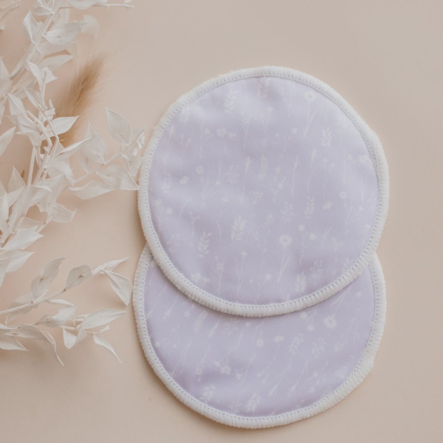 Reusable Breast Pads- Mauve floret