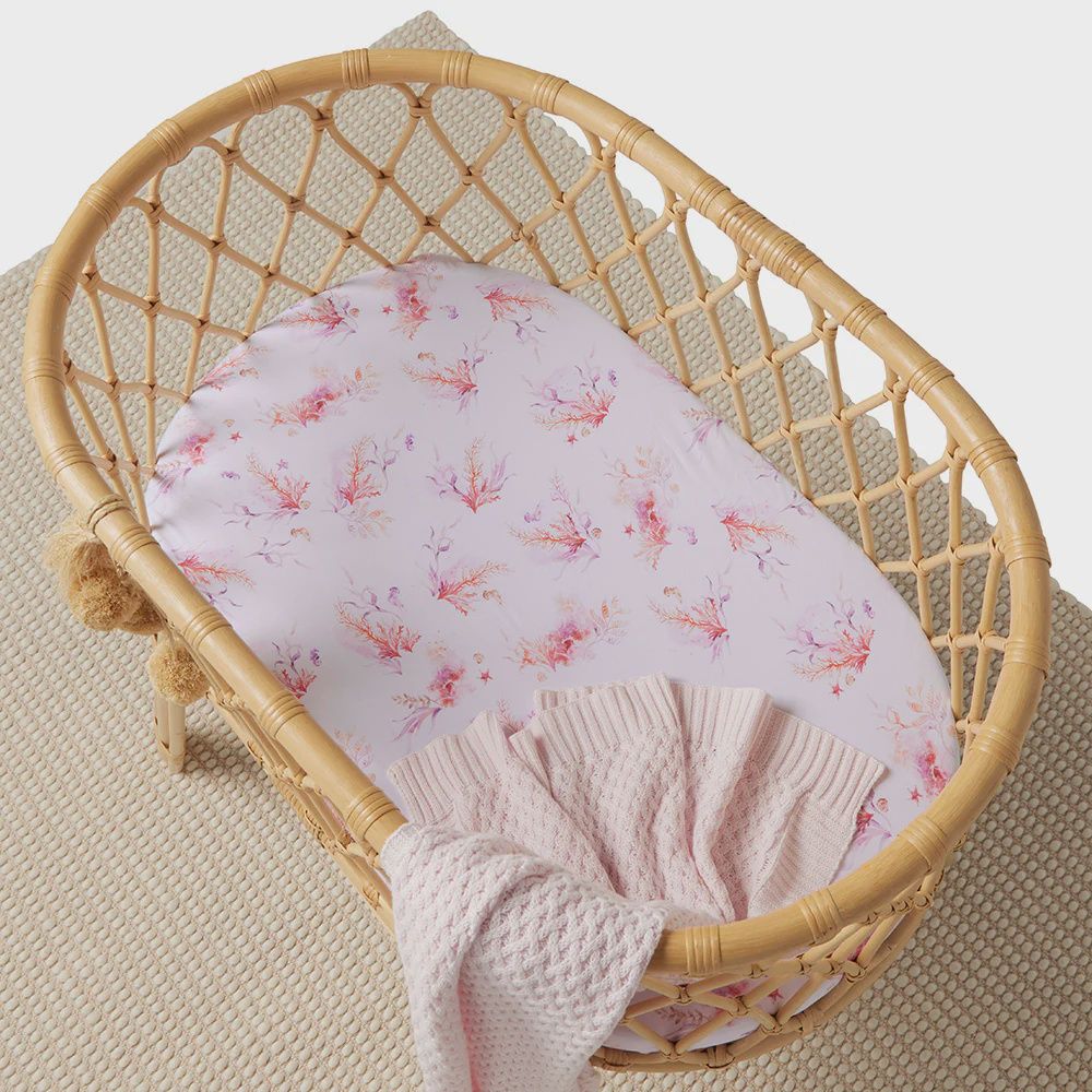 Coral Organic Bassinet Sheet / Change Pad Cover
