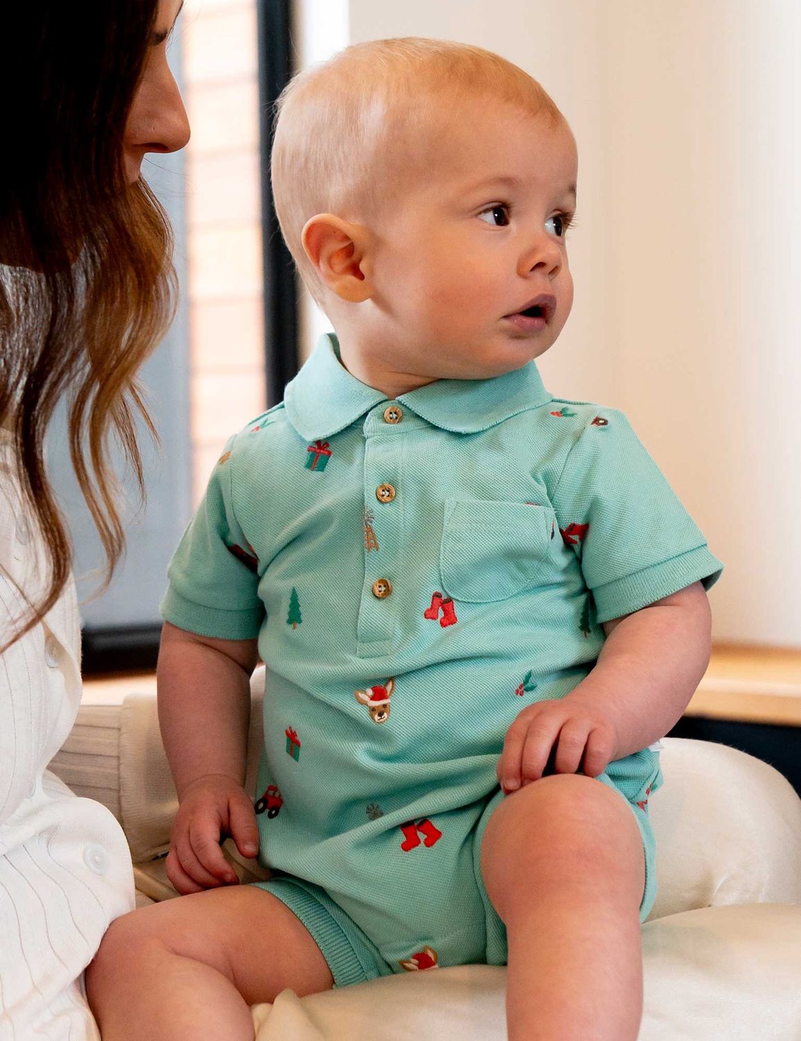 CHRISTMAS POLO GROWSUIT