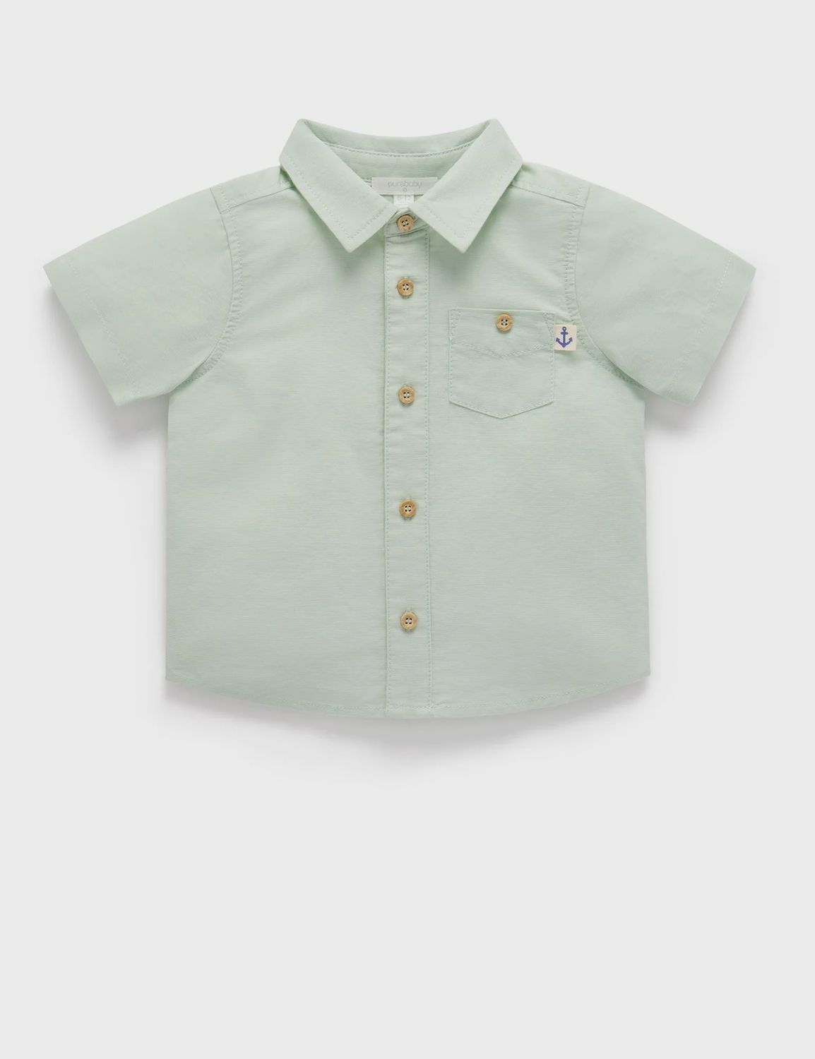 LINEN BLEND SHIRT- Lichen