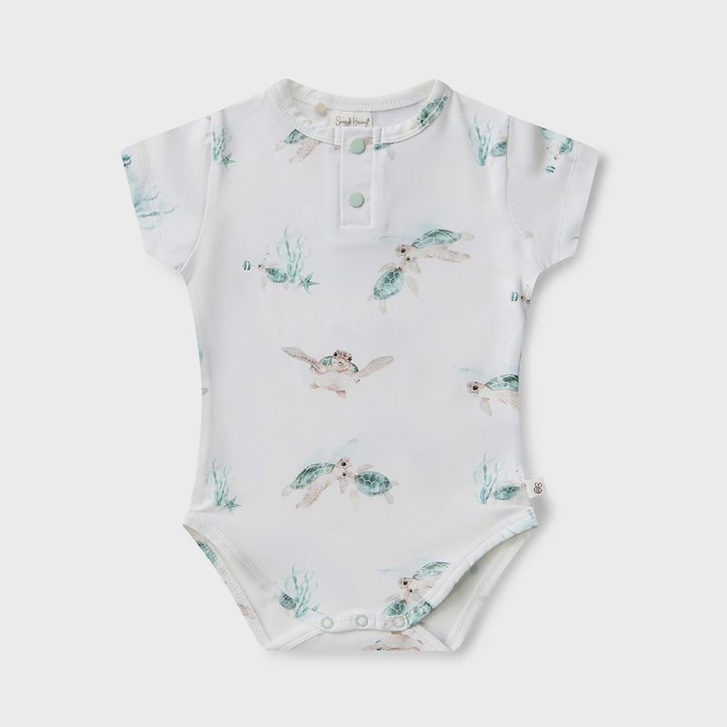 Turtle Short Sleeve Organic Body Suit