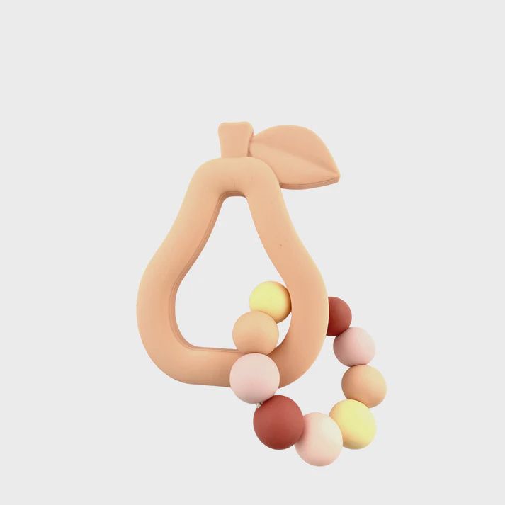 Silicone Pear Ring Teether Duo