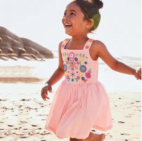 Little maven 2025 Baby Girls Casual Clothes Cotton Lovely Kids Summer Dress