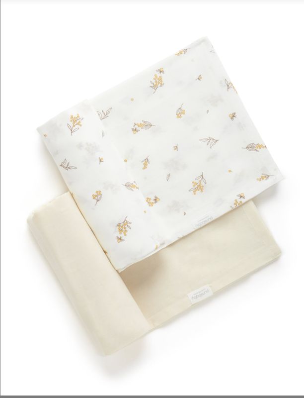 Muslin Wrap - Wheat Wattle Bee 2pk