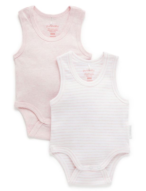 RIB BODYSUIT 2 PACK - Pale Pink