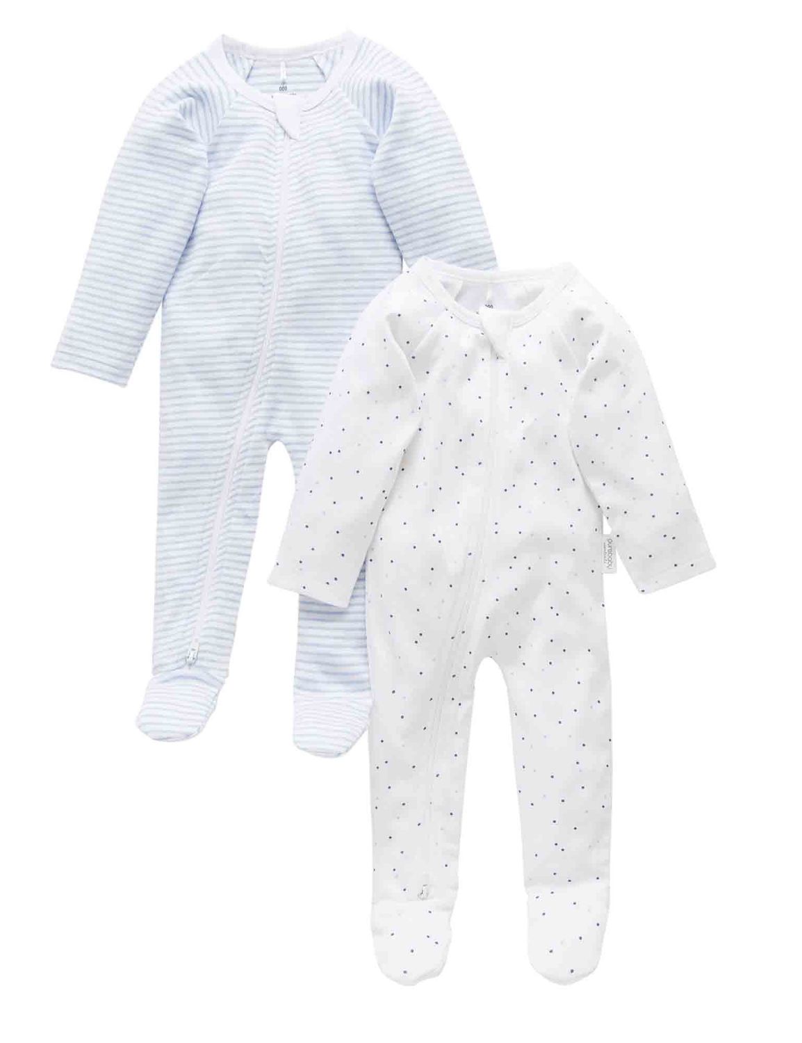 2 PACK ZIP GROWSUIT -Pale Blue