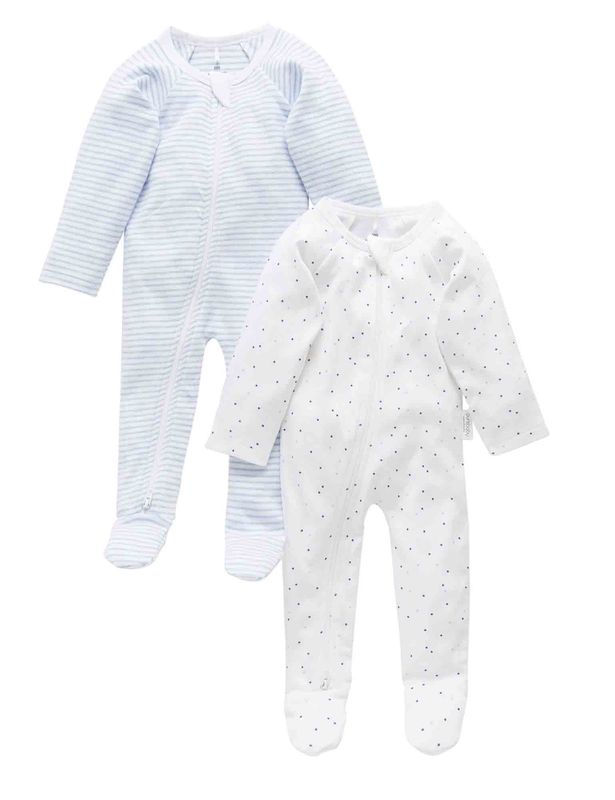 2 PACK ZIP GROWSUIT -Pale Blue