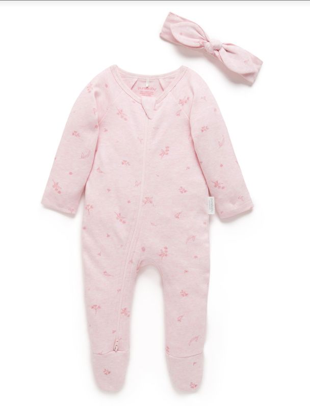 ZIP GROWSUIT &amp; HEADBAND SET