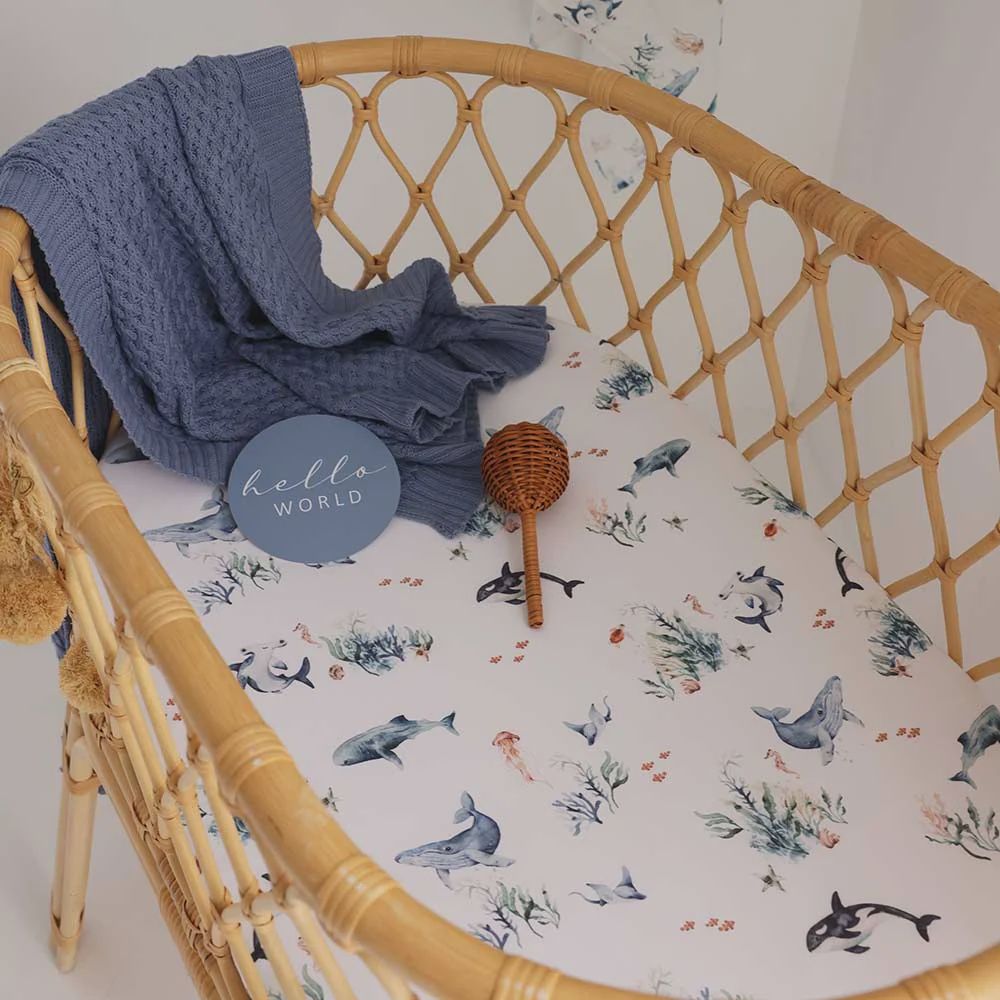 Ocean Organic Bassinet/Change Pad Cover