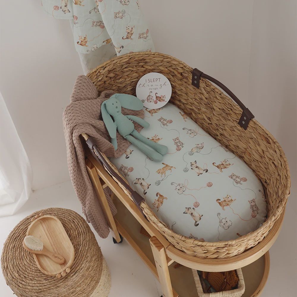 Kitten Organic Bassinet/Change Pad Cover