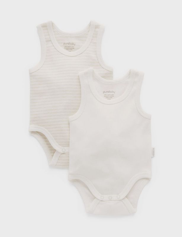 Rib Bodysuit 2 pack- Wheat