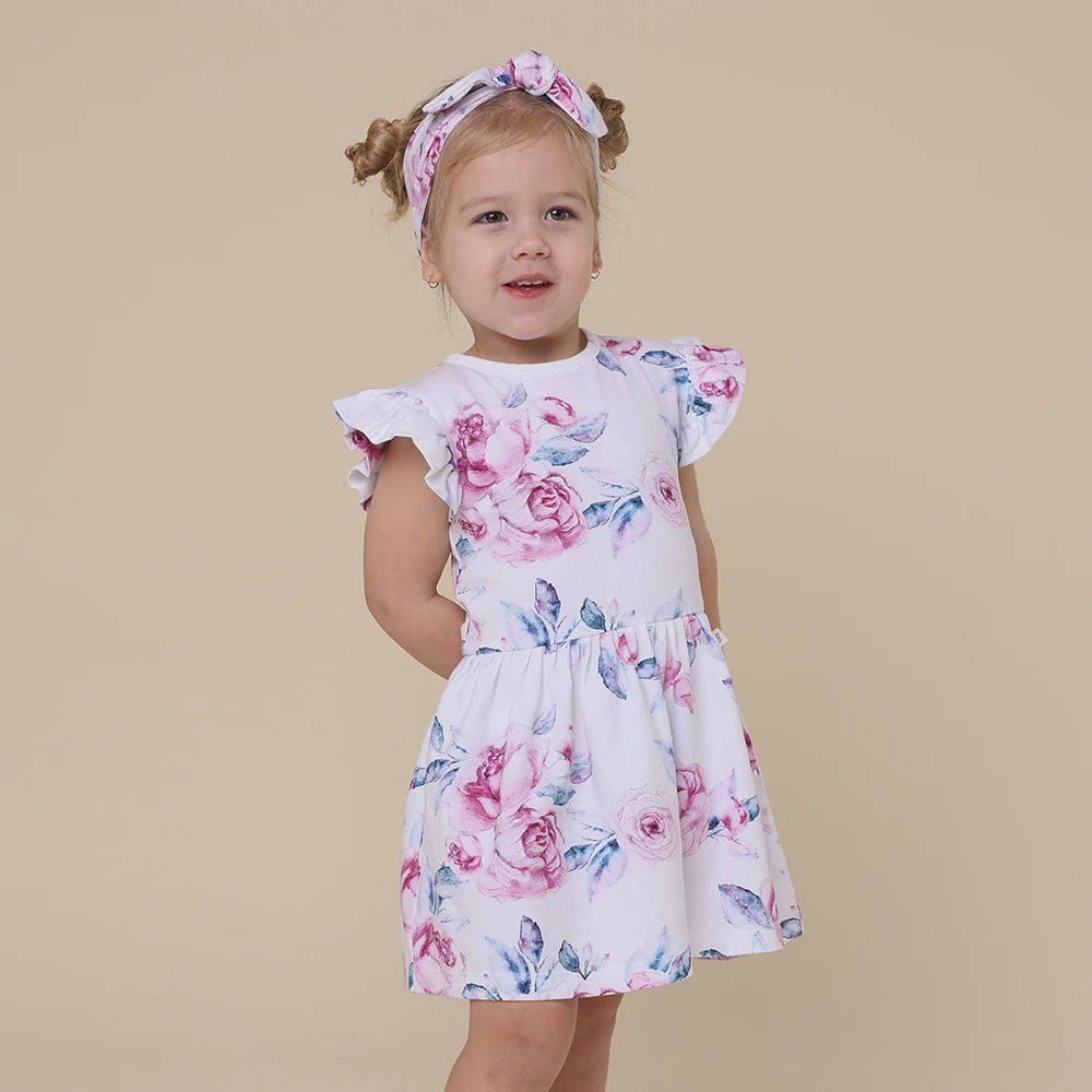 Lilac Skies Organic Dress with Frill