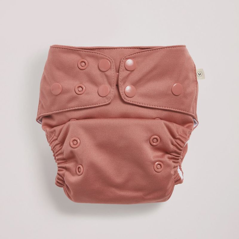 Modern Cloth Nappy- Terracotta-One size 3.5kg-16kg