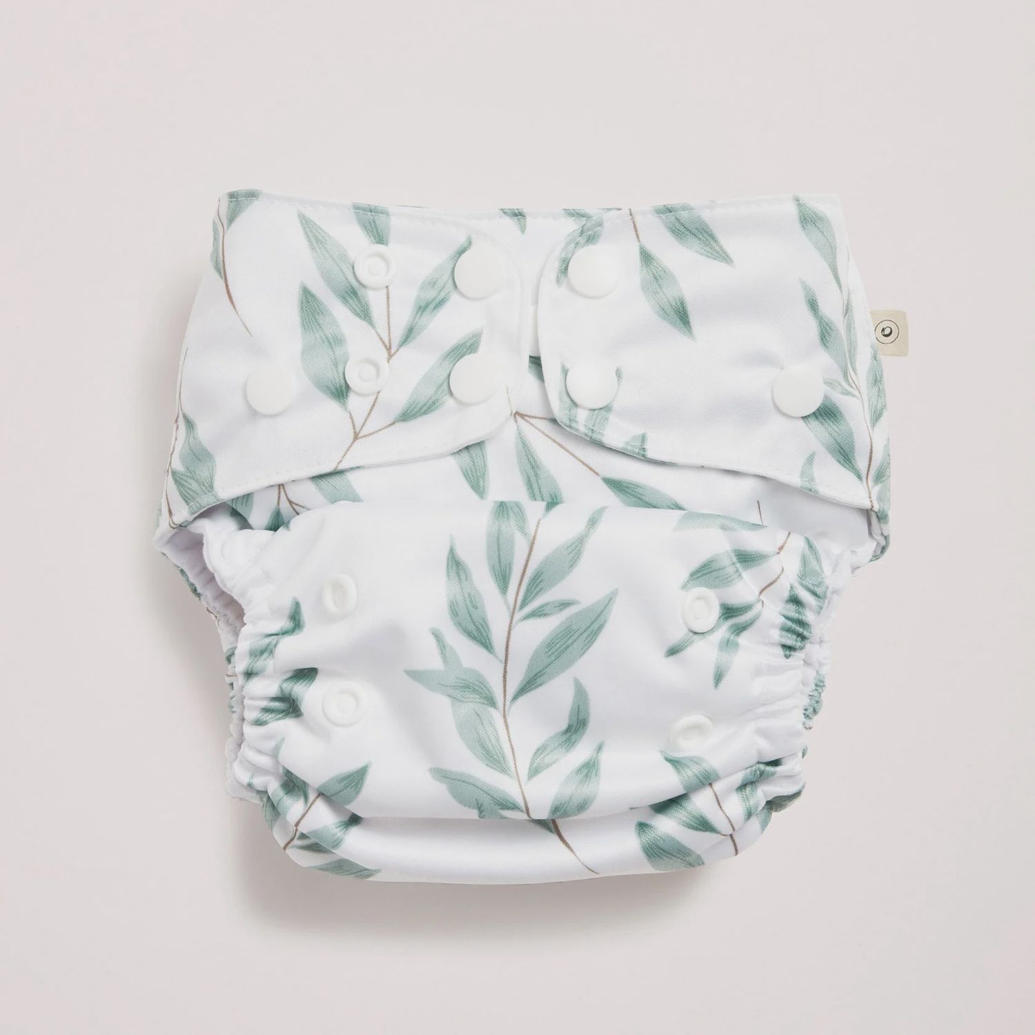 Modern Cloth Nappy- Olive Leaf-One size 3.5kg-16kg