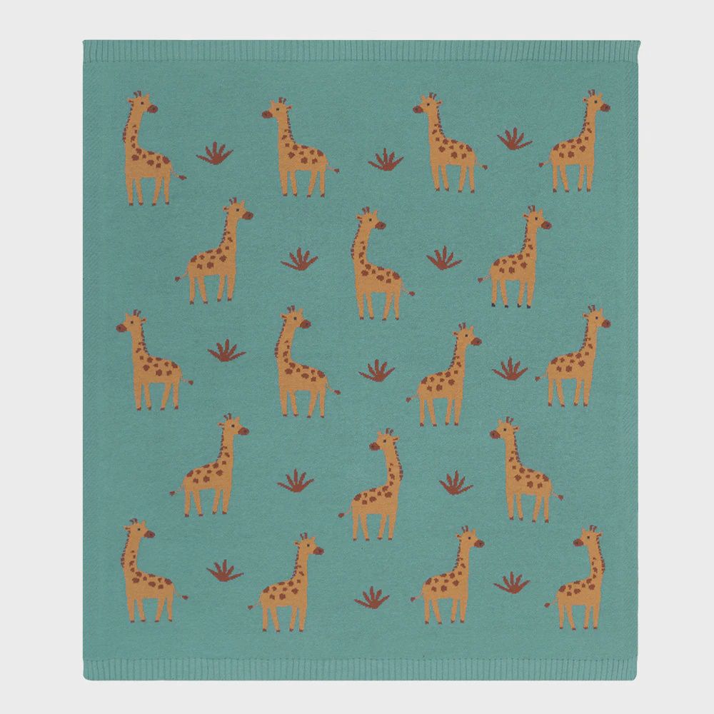 100% Cotton Whimsical Giraffe Baby Blanket