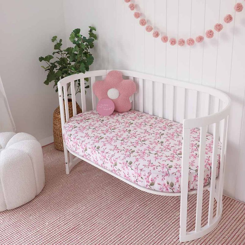 Cherry Blossom Organic Cot Sheet