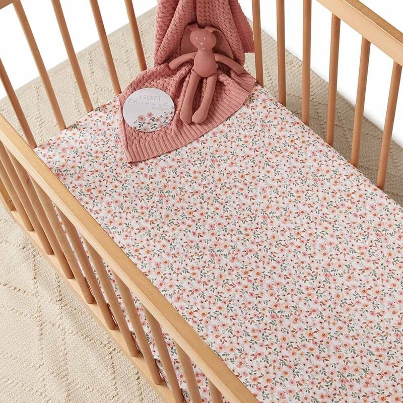 Spring Floral Organic Cot Sheet