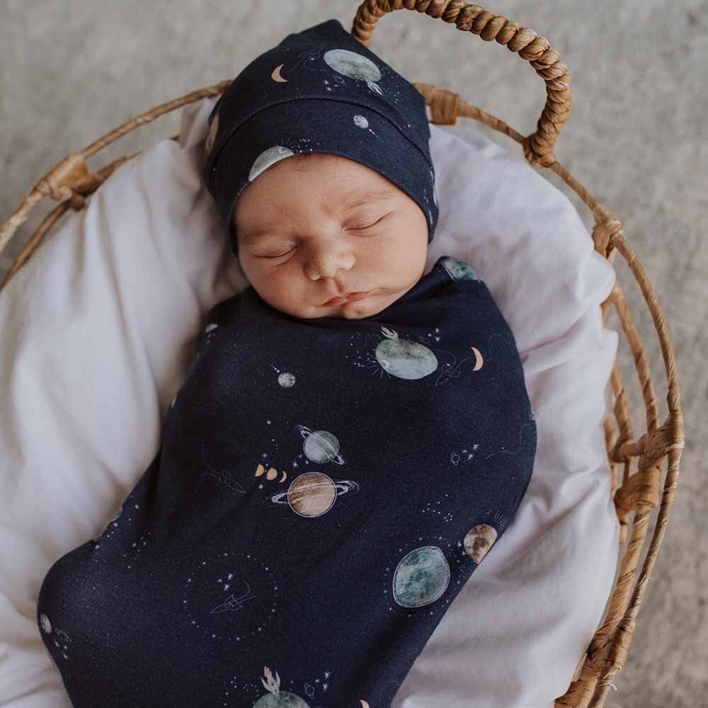 Milky Way Snuggle Swaddle and Beanie Set
