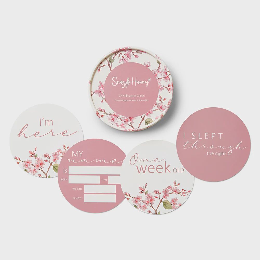 Cherry Blossom and Jewel Reversible Milestone Cards