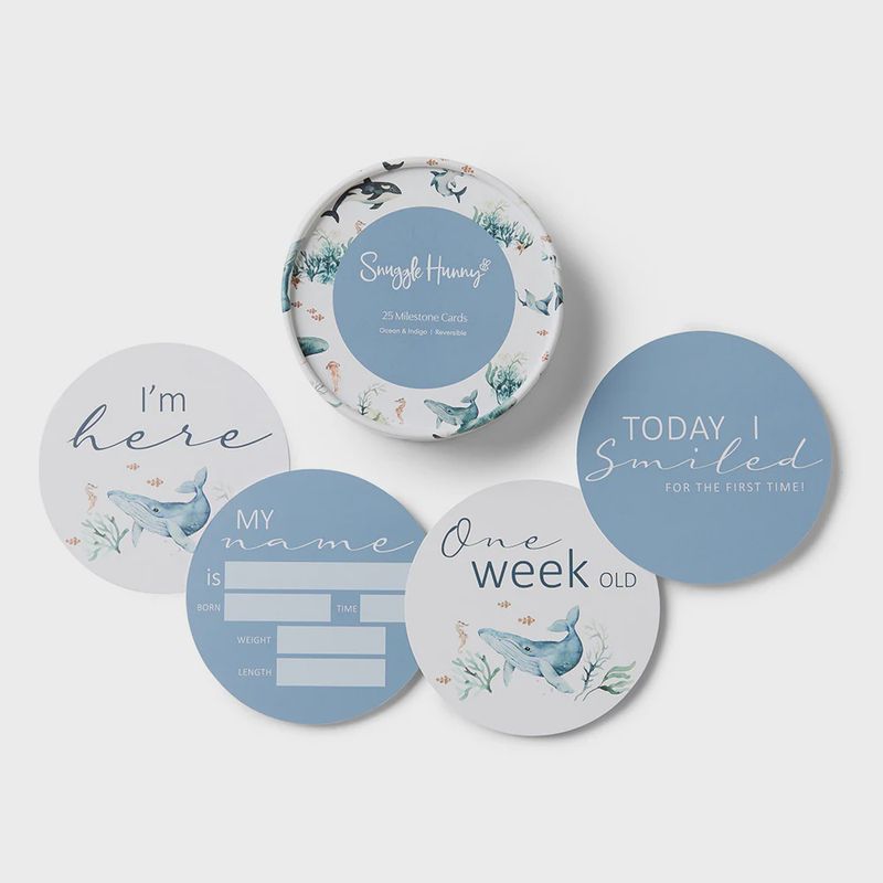 Ocean and Indigo Reversible Milestone Cards