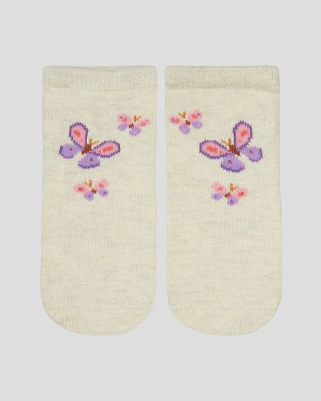 Organic Ankle Socks, Jacquard- Butterfly Bliss