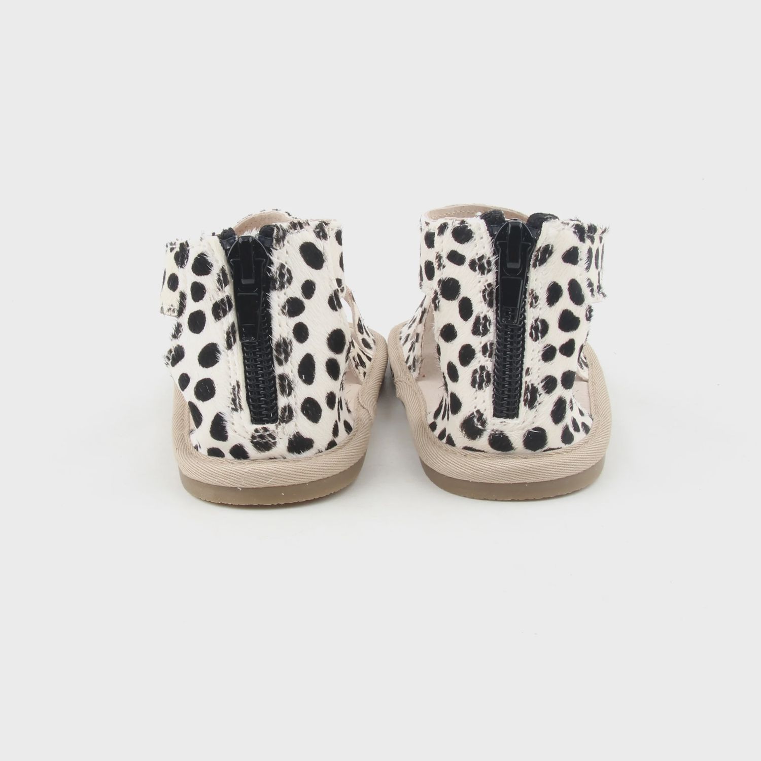 Luxe Leather Sandal Collection - Black and White Mohair