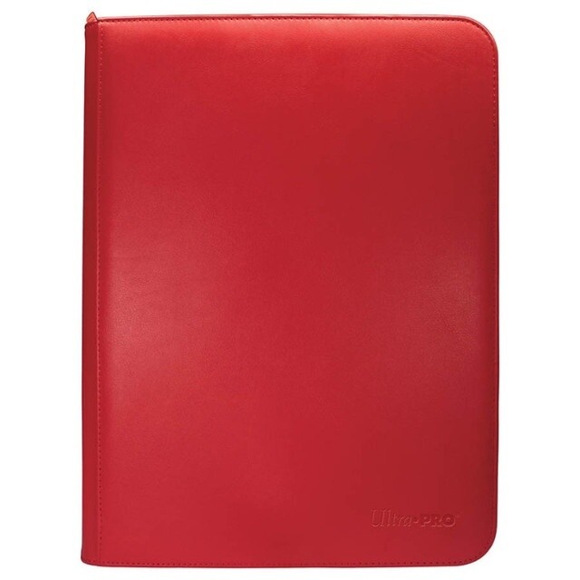 Vivid 9 Pocket Zippered Binder, Colour: Red
