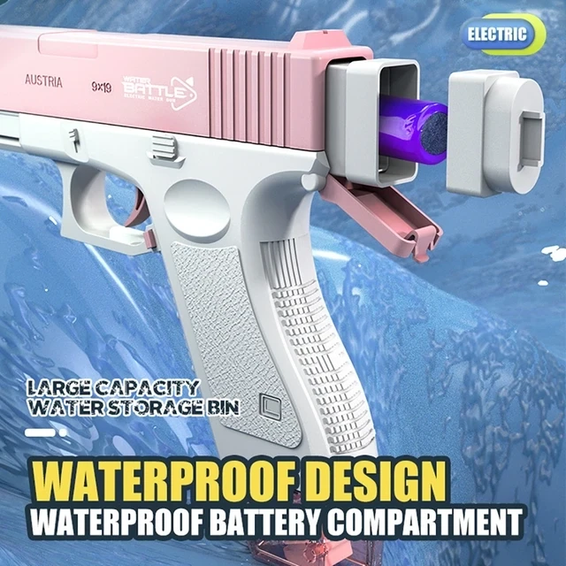 Electric Summer Water Gun Electric Glock Pistol High-pressure Full Automatic Shooting Water Beach Toy For Kids Children Boys Girls Adults