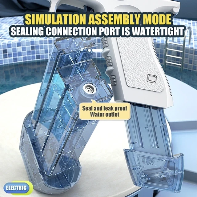 Electric Summer Water Gun Electric Glock Pistol High-pressure Full Automatic Shooting Water Beach Toy For Kids Children Boys Girls Adults