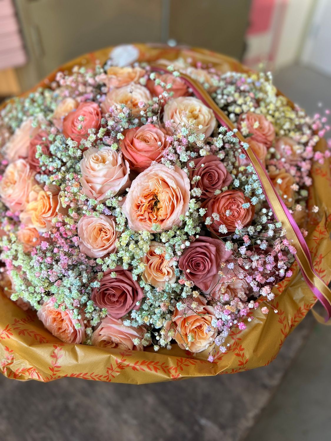 Rozenboeket met een Gipsy touch