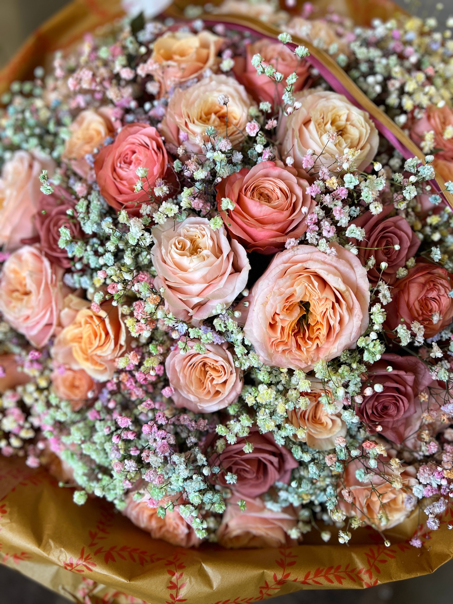 Rozenboeket met een Gipsy touch