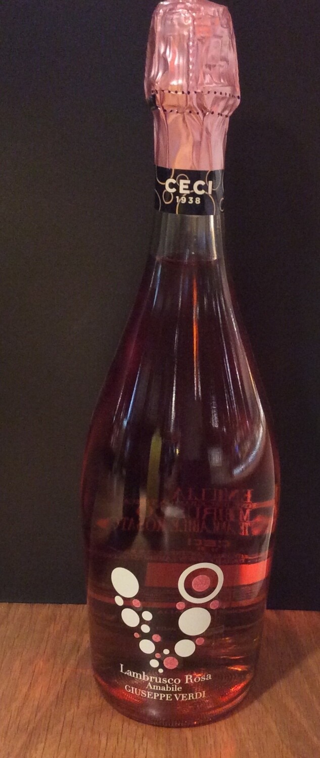 Botella de vino Rosado  Lambrusco Rose Giussepe Verdi