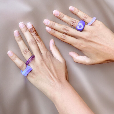 Purple Heart Rings (Set of 4)
