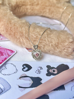 Pink Zircon Heart Necklace