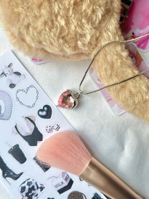 Pink Lava Heart Necklace