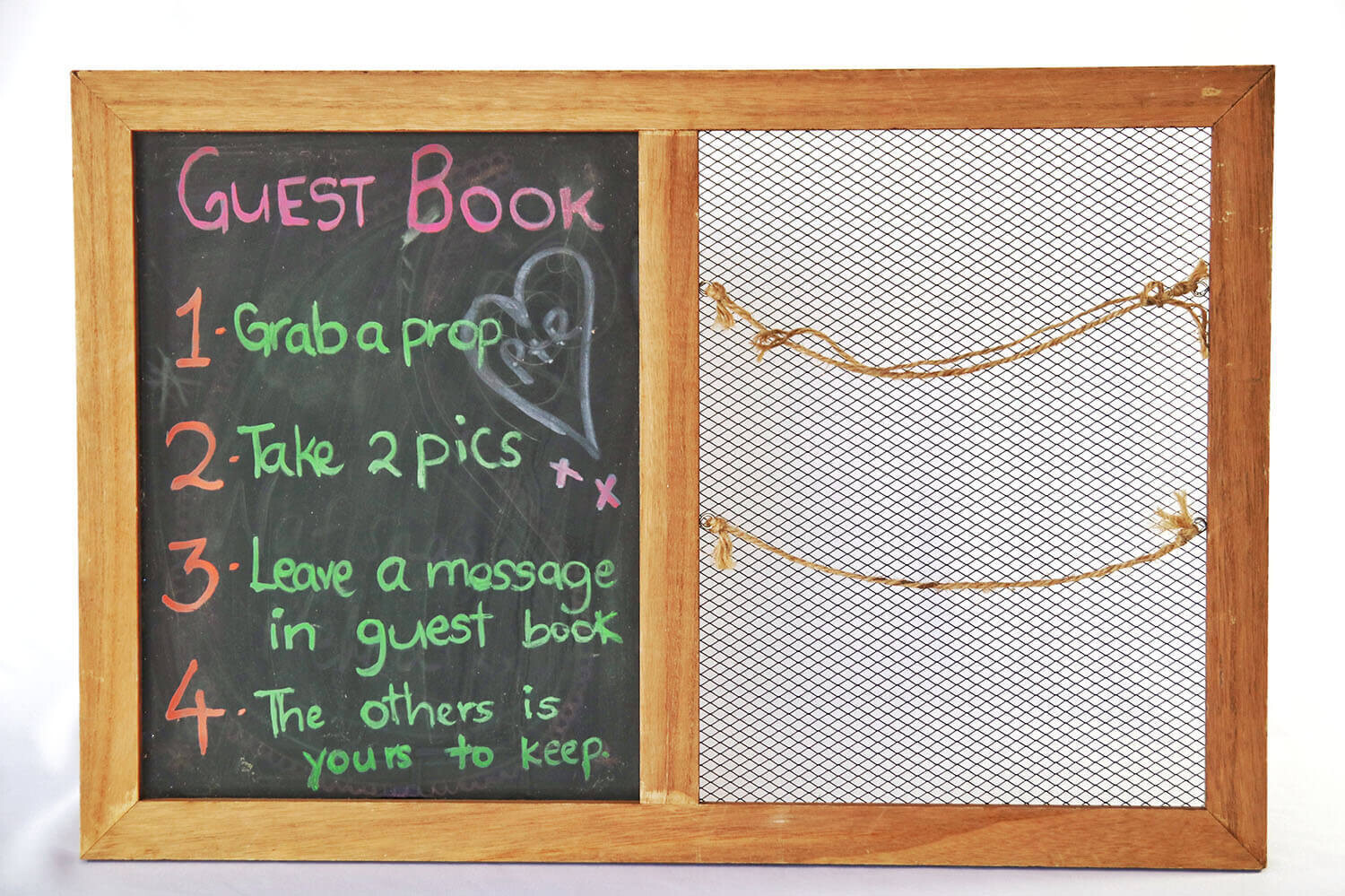 Chalkboard with mesh frames
