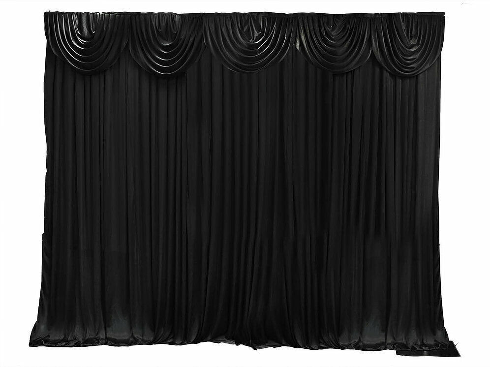 Backdrop curtain with swags