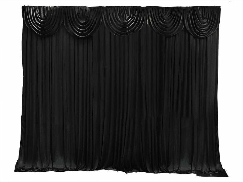 Backdrop curtain with swags