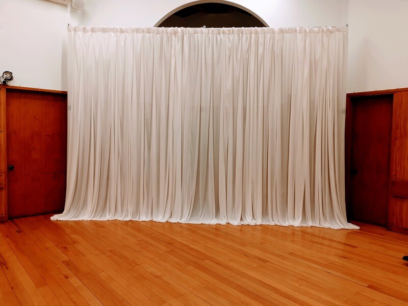 8m White Backdrop curtain